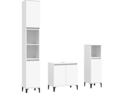 Online vidaXL 3-tlg. Badmöbel-Set Weiß Holzwerkstoff Modell 20