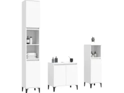 Online vidaXL 3-tlg. Badmöbel-Set Weiß Holzwerkstoff Modell 20