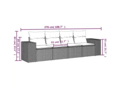 vidaXL 4-tlg Garten-Sofagarnitur mit Kissen Hellgrau Poly Rattan Modell 10< Kühlschränke