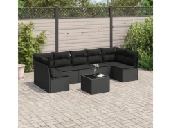 Kühlschränke<vidaXL 8-tlg Garten-Sofagarnitur mit Kissen Schwarz Poly Rattan Modell 60