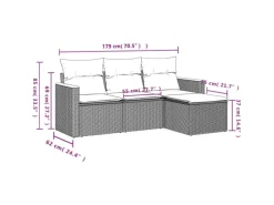 vidaXL 4-tlg Garten-Sofagarnitur mit Kissen Beige Poly Rattan Modell 75< Gefrierschränke