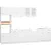 vidaXL 7-tlg Küchenzeile Weiß Holzwerkstoff Modell 1< Einbauküchen|Küchenschränke