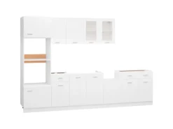 vidaXL 7-tlg Küchenzeile Weiß Holzwerkstoff Modell 1< Einbauküchen|Küchenschränke