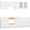 vidaXL 8-tlg Küchenzeile Weiß Holzwerkstoff Modell 1< Küchenschränke