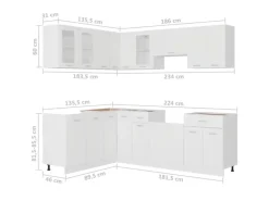 Online vidaXL 11-tlg Küchenzeile Weiß Holzwerkstoff Modell 3