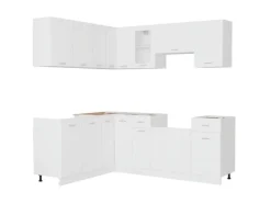 New vidaXL 11-tlg Küchenzeile Weiß Holzwerkstoff Modell 2