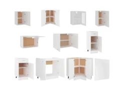 New vidaXL 11-tlg Küchenzeile Weiß Holzwerkstoff Modell 2