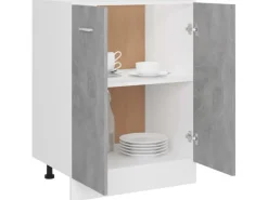 vidaXL Unterschrank Betongrau 60x46x81,5 cm Holzwerkstoff< Küchenschränke