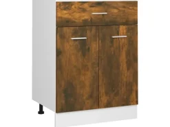 vidaXL Unterschrank mit Schublade Räuchereiche 60x46x81,5 cm< Küchenschränke
