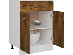 vidaXL Unterschrank mit Schublade Räuchereiche 60x46x81,5 cm< Küchenschränke