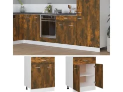 vidaXL Unterschrank mit Schublade Räuchereiche 60x46x81,5 cm< Küchenschränke