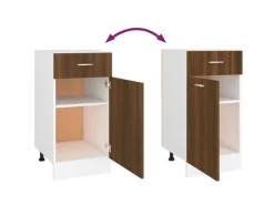 Hot vidaXL Unterschrank mit Schublade Braun Eichen-Optik 40x46x81,5 cm