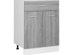 New vidaXL Unterschrank mit Schublade Grau Sonoma 60x46x81,5 cm