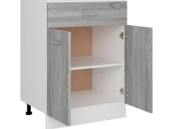 New vidaXL Unterschrank mit Schublade Grau Sonoma 60x46x81,5 cm