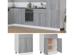 New vidaXL Unterschrank mit Schublade Grau Sonoma 60x46x81,5 cm