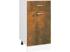 Pfannen<vidaXL Unterschrank mit Schublade Räuchereiche 40x46x81,5 cm