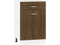 Küchenschränke<vidaXL Unterschrank mit Schublade Braun Eiche-Optik 50x46x81,5 cm