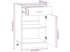 Küchenschränke<vidaXL Unterschrank mit Schublade Braun Eiche-Optik 50x46x81,5 cm