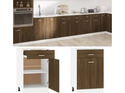 Küchenschränke<vidaXL Unterschrank mit Schublade Braun Eiche-Optik 50x46x81,5 cm