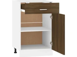 Küchenschränke<vidaXL Unterschrank mit Schublade Braun Eiche-Optik 50x46x81,5 cm