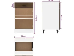 Küchenschränke<vidaXL Unterschrank mit Schublade Braun Eiche-Optik 50x46x81,5 cm