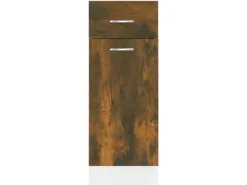 vidaXL Unterschrank mit Schublade Räuchereiche 30x46x81,5 cm< Küchenschränke