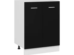 Küchenschränke<vidaXL Unterschrank Schwarz 60x46x81,5 cm Holzwerkstoff