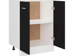 Küchenschränke<vidaXL Unterschrank Schwarz 60x46x81,5 cm Holzwerkstoff
