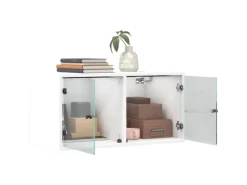 Küchen-Ordnungssysteme<vidaXL Wandschrank mit Glastüren Weiß 68,5x37x35 cm