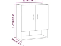 Küchenschränke<vidaXL Wandschrank Schwarz 60x31x70 cm Holzwerkstoff Modell 2