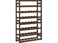 vidaXL Weinregal für 56 Flaschen Braun Massivholz Kiefer