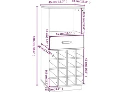 Hot vidaXL Weinregal 45x34x100 cm Massivholz Kiefer
