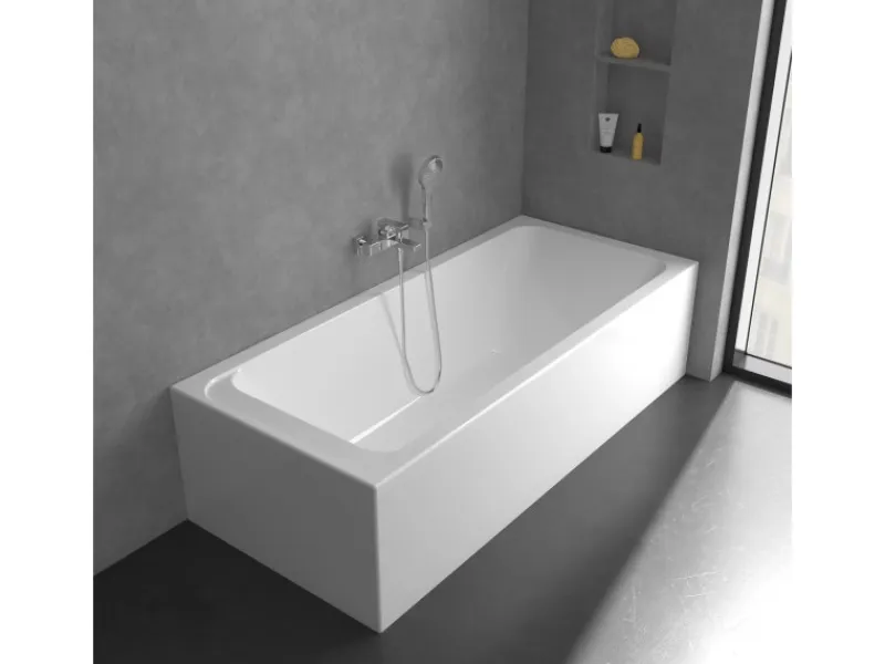 Villeroy & Boch Einhebelmischer<Einhebel-Badewannenarmatur Architectura Square in Chrom