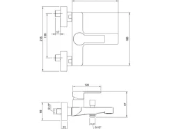 Clearance Villeroy & Boch Einhebel-Badewannenarmatur Architectura in Chrom
