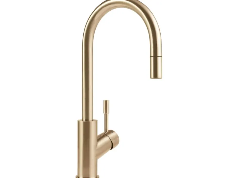Clearance Villeroy & Boch Küchenarmatur Umbrella Flex Hochdruck-Armatur mit Ausziehbarer Brause Wassersparend Gold