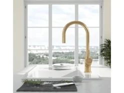 Clearance Villeroy & Boch Küchenarmatur Umbrella Flex Hochdruck-Armatur mit Ausziehbarer Brause Wassersparend Gold