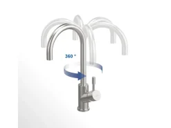 Clearance Villeroy & Boch Küchenarmatur Umbrella Flex Hochdruck-Armatur mit Ausziehbarer Brause Wassersparend Gold
