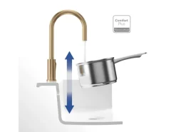 Clearance Villeroy & Boch Küchenarmatur Umbrella Flex Hochdruck-Armatur mit Ausziehbarer Brause Wassersparend Gold