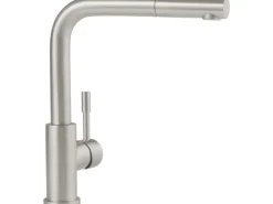 Villeroy & Boch Einhebelmischer<Küchenarmatur Steel Shower Hochdruck-Armatur Ausziehbare Brause Wassersparend Edelstahl Massiv
