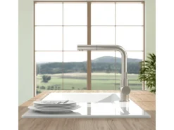 Villeroy & Boch Einhebelmischer<Küchenarmatur Steel Shower Hochdruck-Armatur Ausziehbare Brause Wassersparend Edelstahl Massiv