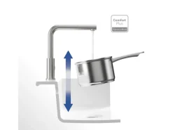 Villeroy & Boch Einhebelmischer<Küchenarmatur Steel Shower Hochdruck-Armatur Ausziehbare Brause Wassersparend Edelstahl Massiv