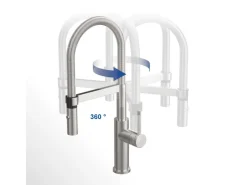 Villeroy & Boch Küchenarmatur Steel Expert Compact Hochdruck Armatur Umschaltfunktion Wassersparend Edelstahl Massiv< Einhebelmischer