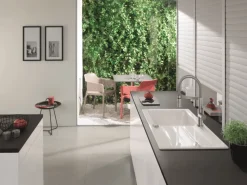 Villeroy & Boch Küchenarmatur Steel Expert Compact Hochdruck Armatur Umschaltfunktion Wassersparend Edelstahl Massiv< Einhebelmischer