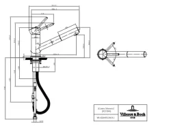 Villeroy & Boch Küchenarmatur Como Shower Hochdruck-Armatur Ausziehbare Brause Wassersparend Edelstahl Massiv< Einhebelmischer