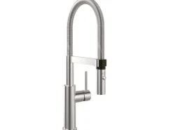 Villeroy & Boch Küchenarmatur Steel Expert 2-0 Hochdruck Armatur Umschaltfunktion Wassersparend Edelstahl Massiv< Einhebelmischer