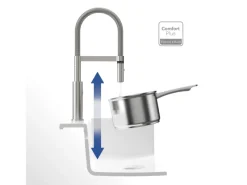 Villeroy & Boch Küchenarmatur Steel Expert 2-0 Hochdruck Armatur Umschaltfunktion Wassersparend Edelstahl Massiv< Einhebelmischer