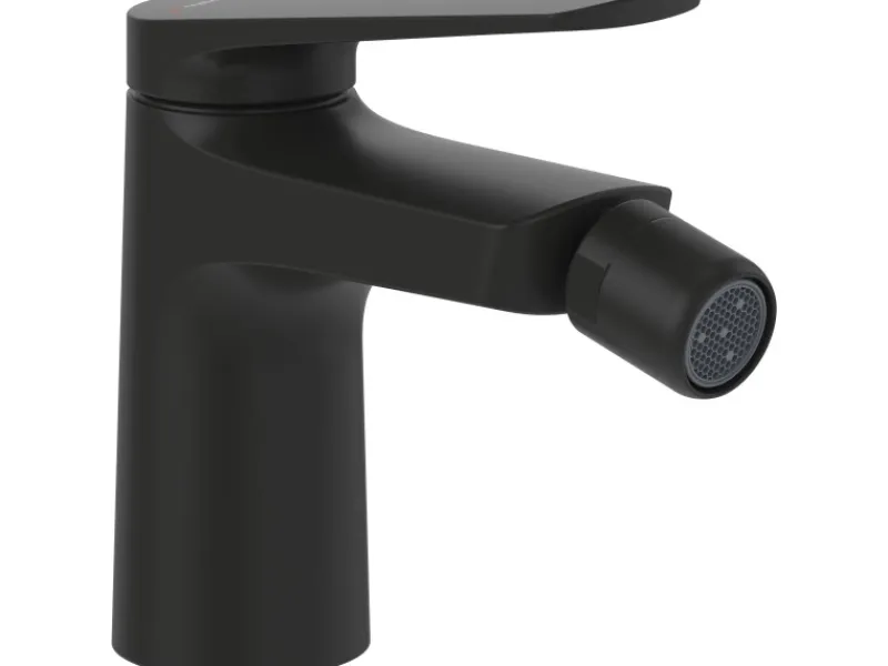 Villeroy & Boch Oasis Einhebel-Bidetarmatur mit Zugstange Keramikkartusch Wassersparend Auslaufhöhe 73mm Rund Matt Black< Einhebelmischer