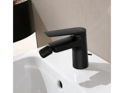 Villeroy & Boch Oasis Einhebel-Bidetarmatur mit Zugstange Keramikkartusch Wassersparend Auslaufhöhe 73mm Rund Matt Black< Einhebelmischer