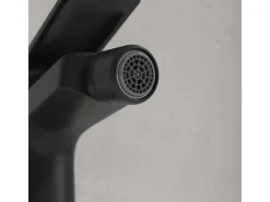 Villeroy & Boch Oasis Einhebel-Bidetarmatur mit Zugstange Keramikkartusch Wassersparend Auslaufhöhe 73mm Rund Matt Black< Einhebelmischer