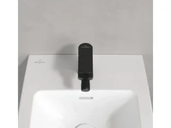 Villeroy & Boch Oasis Einhebel-Bidetarmatur mit Zugstange Keramikkartusch Wassersparend Auslaufhöhe 73mm Rund Matt Black< Einhebelmischer